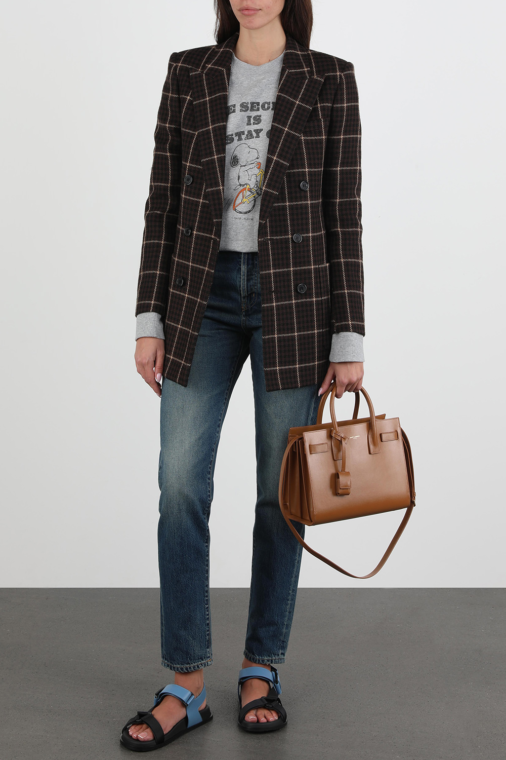 סווטשירט עם הדפס סנופי בצבע אפור